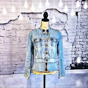 peplum style denim jacket